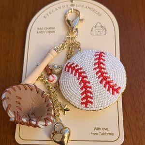 Eye Candy Baseball Keychain/Bag Charm-NWT